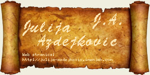 Julija Azdejković vizit kartica